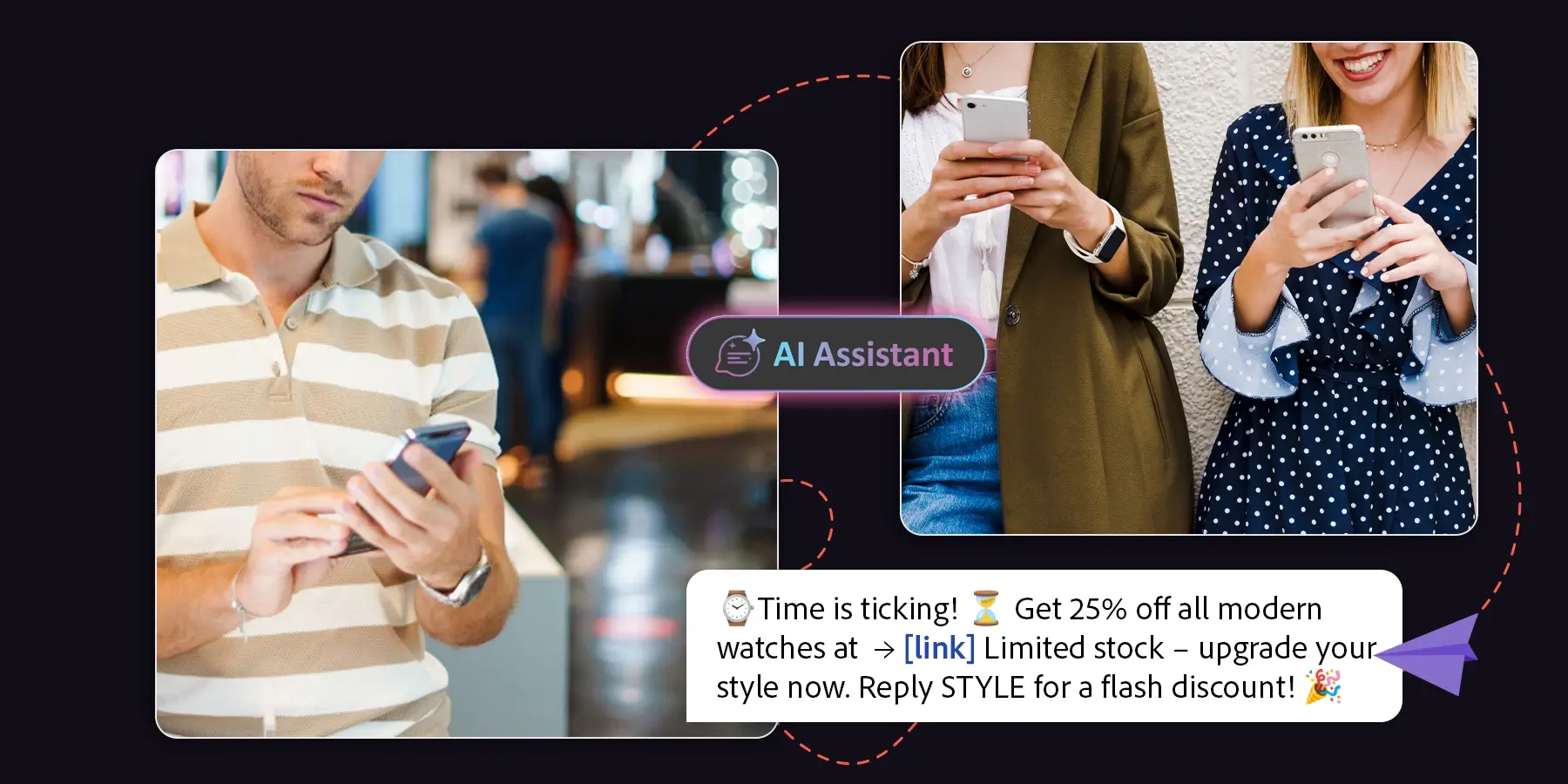 AI assistance for SMS marketing suggest