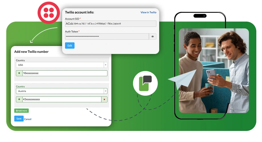 Twilio Front-End for SMS Campaigns Short Codes, TFN, 10DLC Supported